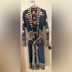 Faherty Earthy Tones Geometric Cardigan